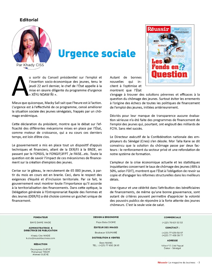 Editorial : Urgence sociale